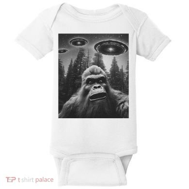 Funny Bigfoot Sasquatch Alien Ufo Baby Bodysuit