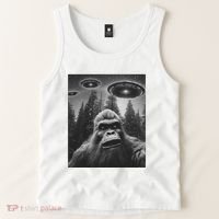 Funny Bigfoot Sasquatch Alien Ufo Tank Top thumb 2