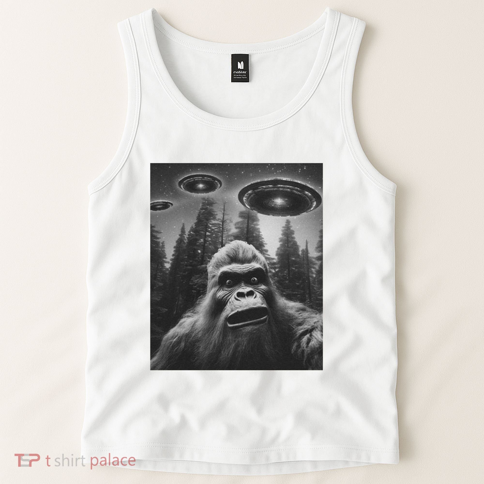 Funny Bigfoot Sasquatch Alien Ufo Tank Top