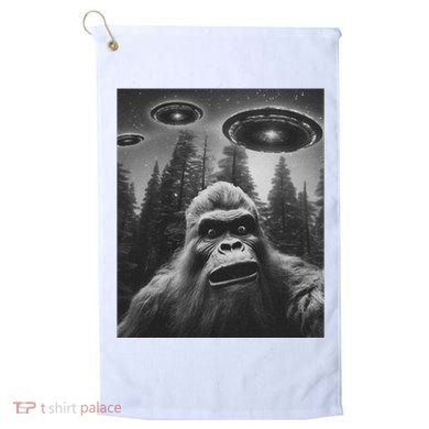 Funny Bigfoot Sasquatch Alien Ufo Golf Towel