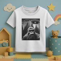 Funny Bigfoot Sasquatch Alien Ufo Toddler T-Shirt thumb 3