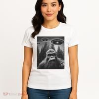 Funny Bigfoot Sasquatch Alien Ufo Women's T-Shirt thumb 4