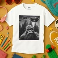 Funny Bigfoot Sasquatch Alien Ufo Kids T-Shirt thumb 3