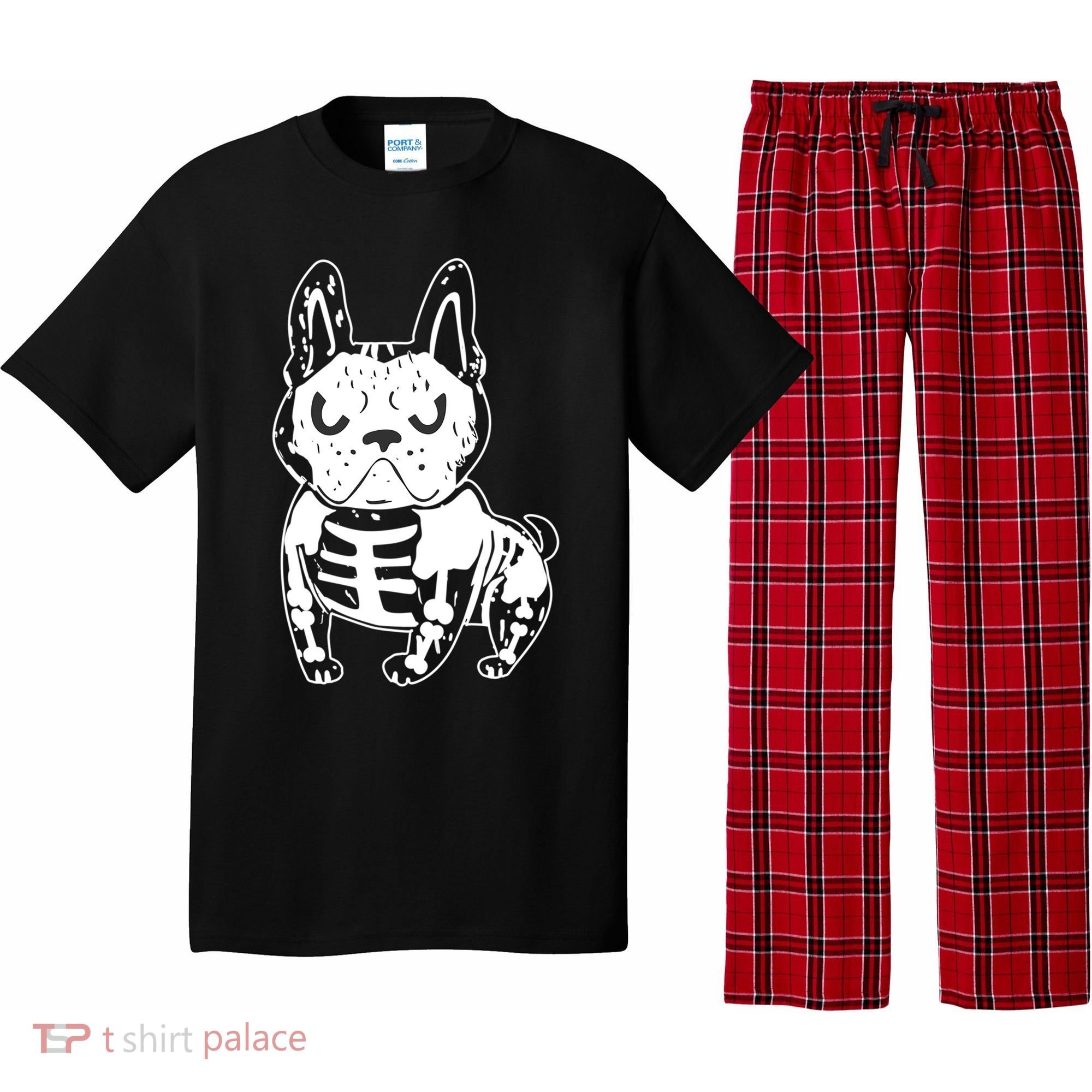 French Bulldog Skeleton Ghost Halloween Costume Gift Pajama Set