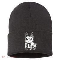 French Bulldog Skeleton Ghost Halloween Costume Gift Sustainable Knit Beanie thumb 0
