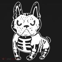 French Bulldog Skeleton Ghost Halloween Costume Gift Sustainable Knit Beanie thumb 2