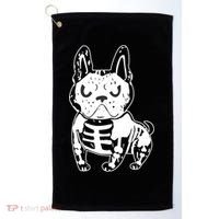 French Bulldog Skeleton Ghost Halloween Costume Gift Golf Towel thumb 0