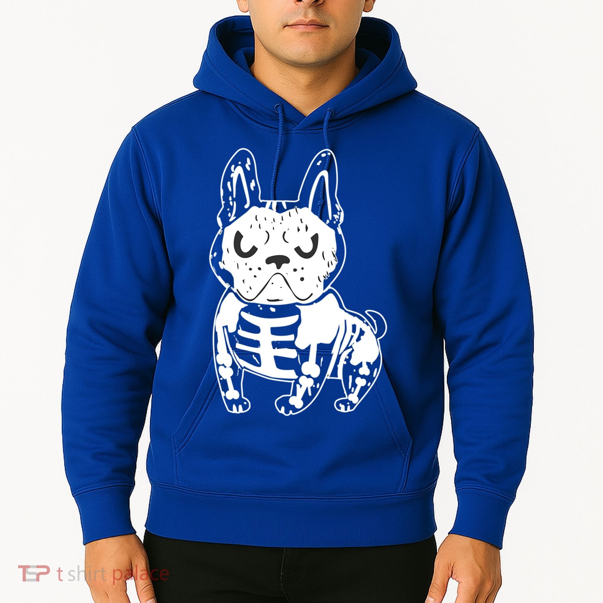French Bulldog Skeleton Ghost Halloween Costume Gift Hoodie
