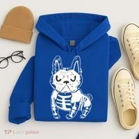 French Bulldog Skeleton Ghost Halloween Costume Gift Hoodie thumb 4
