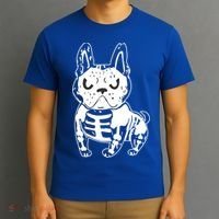 French Bulldog Skeleton Ghost Halloween Costume Gift T-Shirt thumb 3