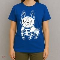 French Bulldog Skeleton Ghost Halloween Costume Gift T-Shirt thumb 4