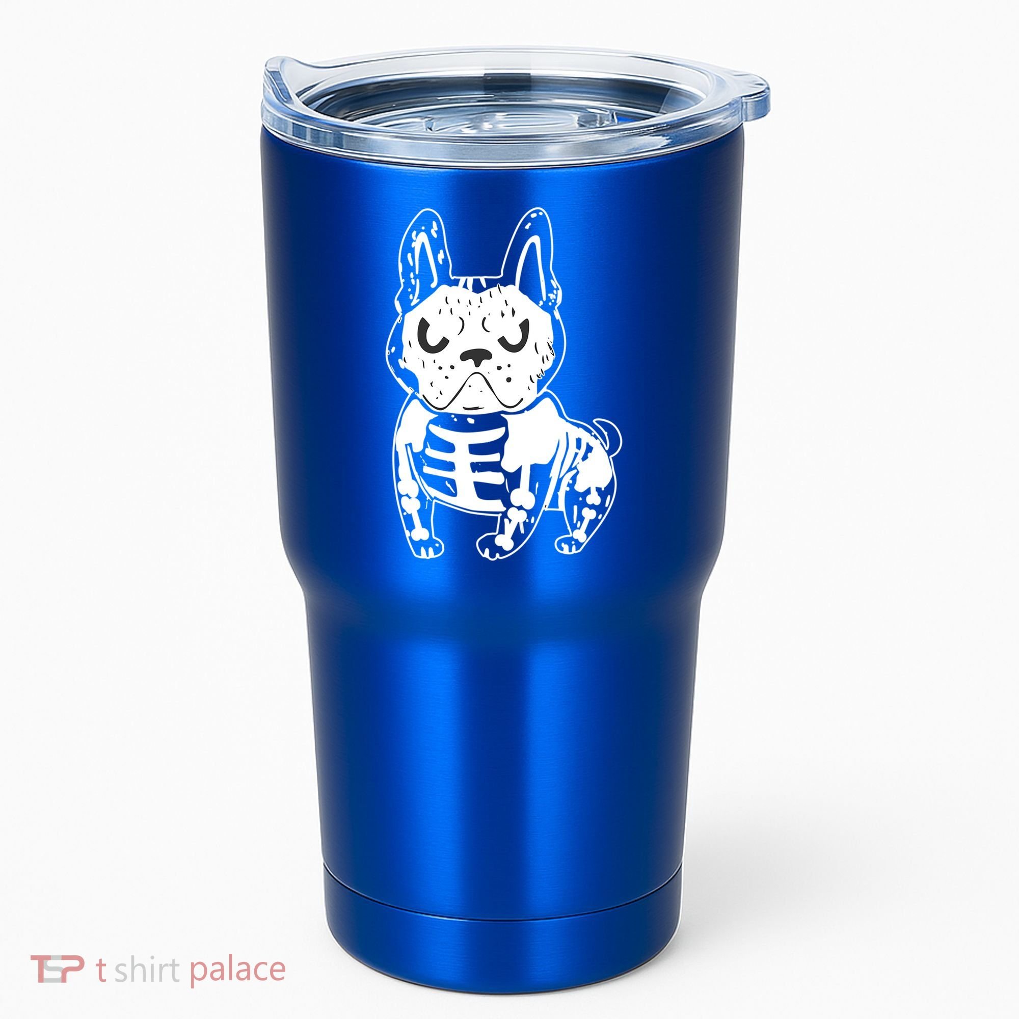 French Bulldog Skeleton Ghost Halloween Costume Gift Tumbler