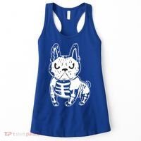 French Bulldog Skeleton Ghost Halloween Costume Gift Women's Tank Top thumb 0