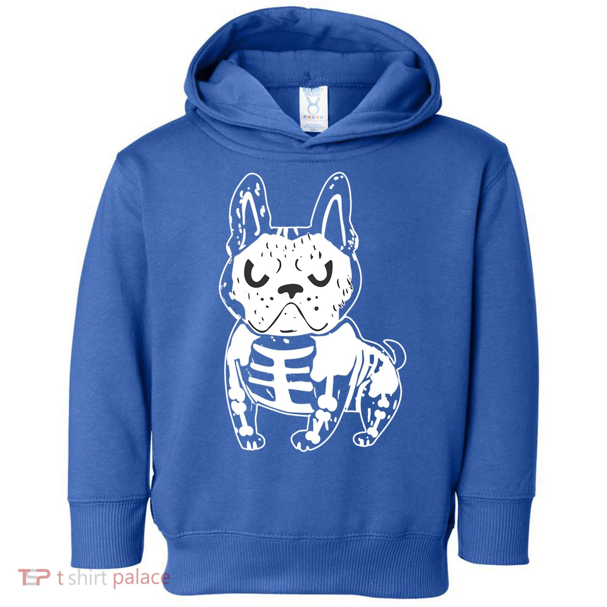 French Bulldog Skeleton Ghost Halloween Costume Gift Toddler Hoodie