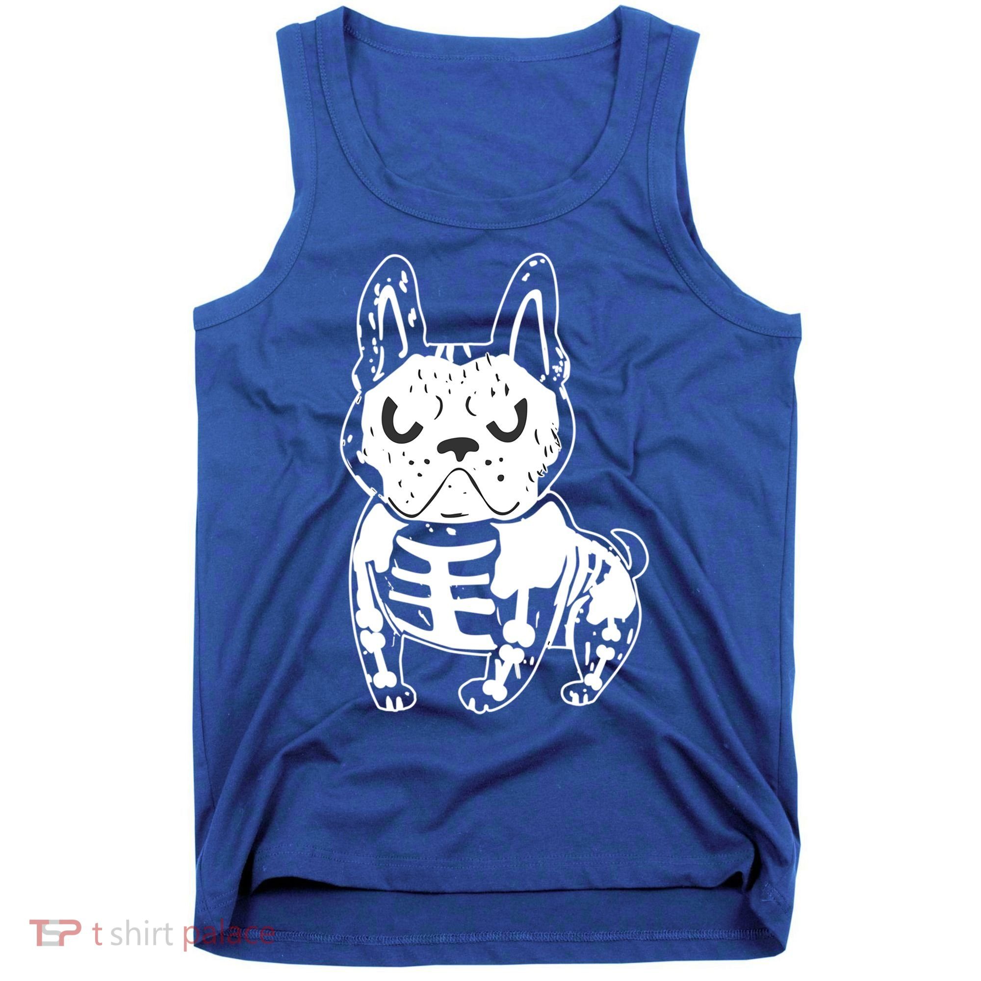 French Bulldog Skeleton Ghost Halloween Costume Gift Tank Top