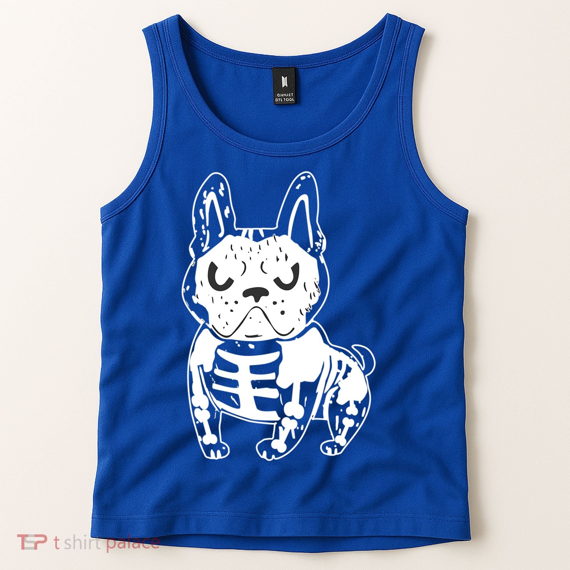 French Bulldog Skeleton Ghost Halloween Costume Gift Tank Top