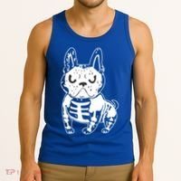 French Bulldog Skeleton Ghost Halloween Costume Gift Tank Top thumb 3