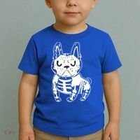 French Bulldog Skeleton Ghost Halloween Costume Gift Toddler T-Shirt thumb 2