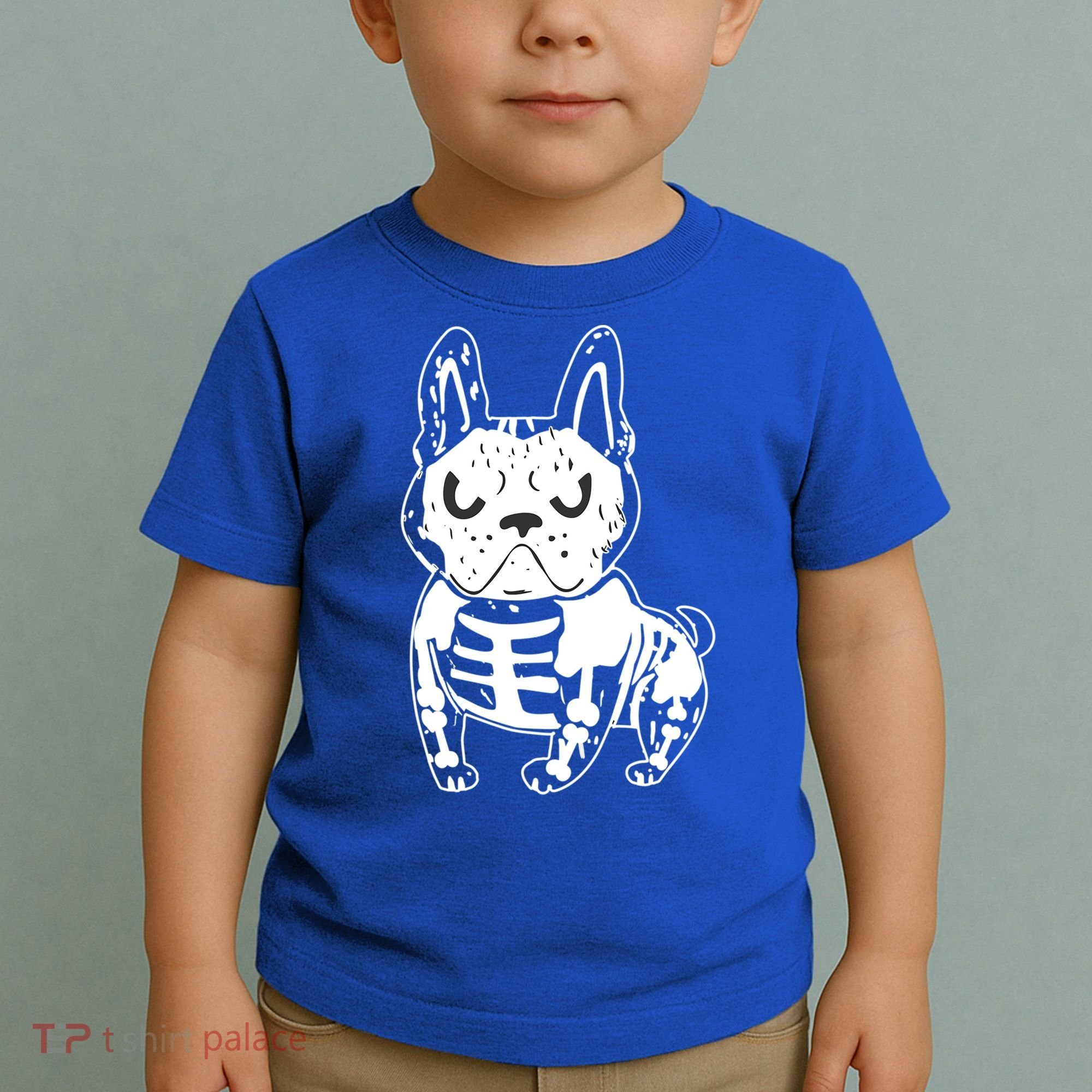 French Bulldog Skeleton Ghost Halloween Costume Gift Toddler T-Shirt