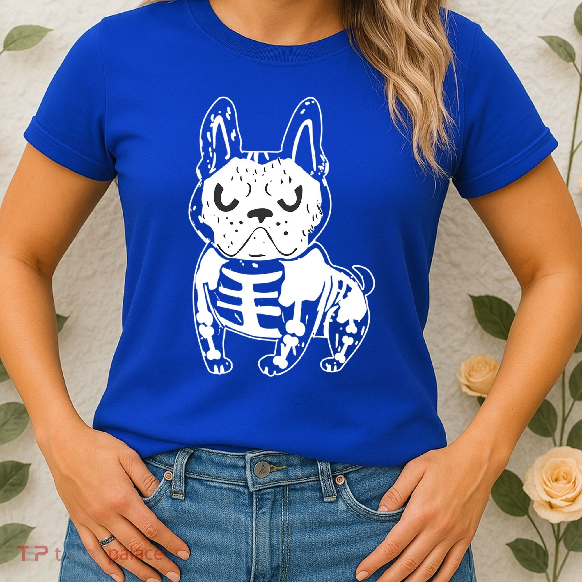 French Bulldog Skeleton Ghost Halloween Costume Gift Women's T-Shirt