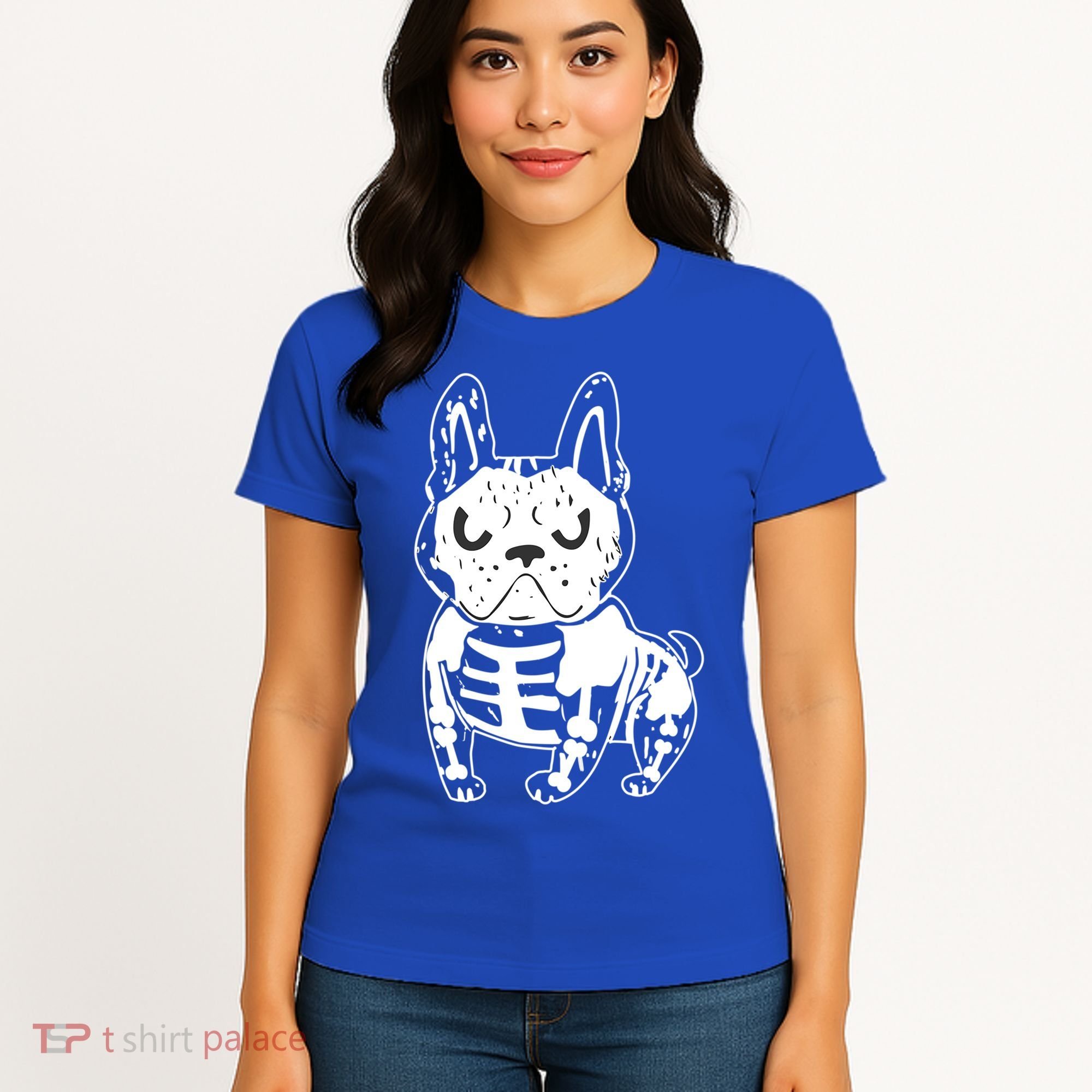 French Bulldog Skeleton Ghost Halloween Costume Gift Women's T-Shirt