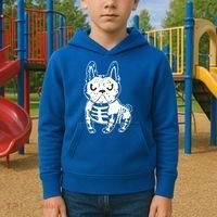 French Bulldog Skeleton Ghost Halloween Costume Gift Kids Hoodie thumb 2