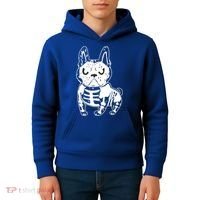 French Bulldog Skeleton Ghost Halloween Costume Gift Kids Hoodie thumb 4