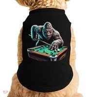 Funny Bigfoot Sasquatch Billiards Pool Player Doggie Tank thumb 0