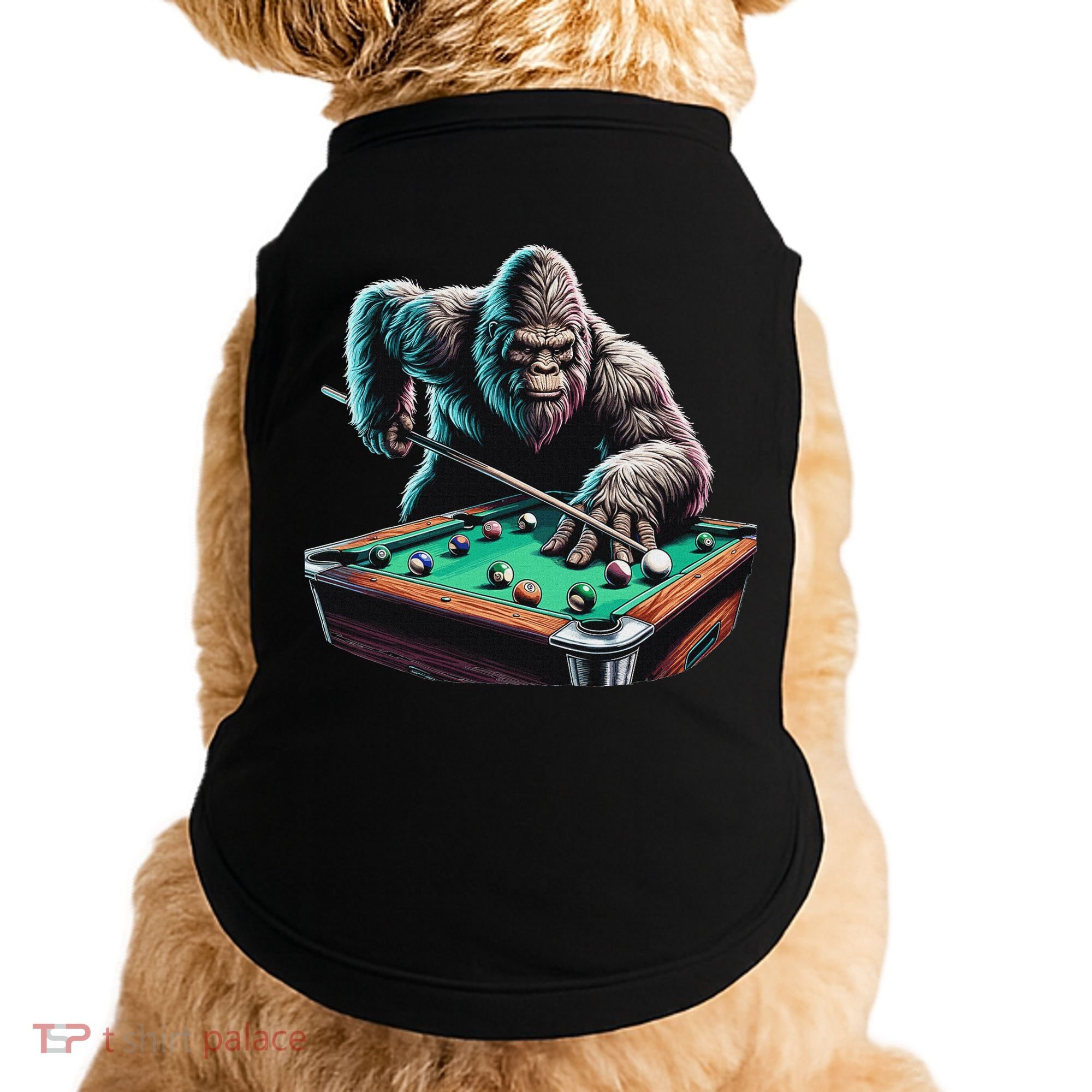 Funny Bigfoot Sasquatch Billiards Pool Player Doggie Tank