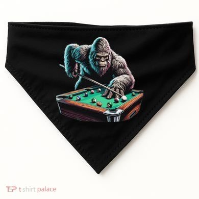 Funny Bigfoot Sasquatch Billiards Pool Player USA-Made Doggie Bandana