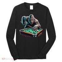 Funny Bigfoot Sasquatch Billiards Pool Player Long Sleeve Shirt thumb 0