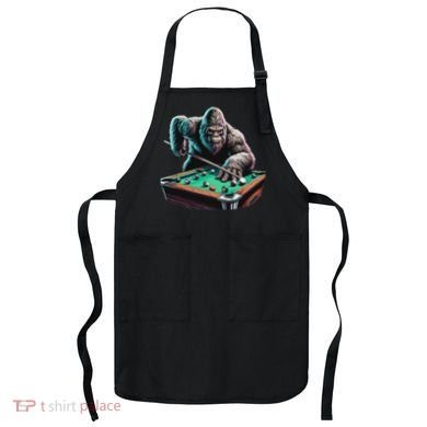 Funny Bigfoot Sasquatch Billiards Pool Player Apron