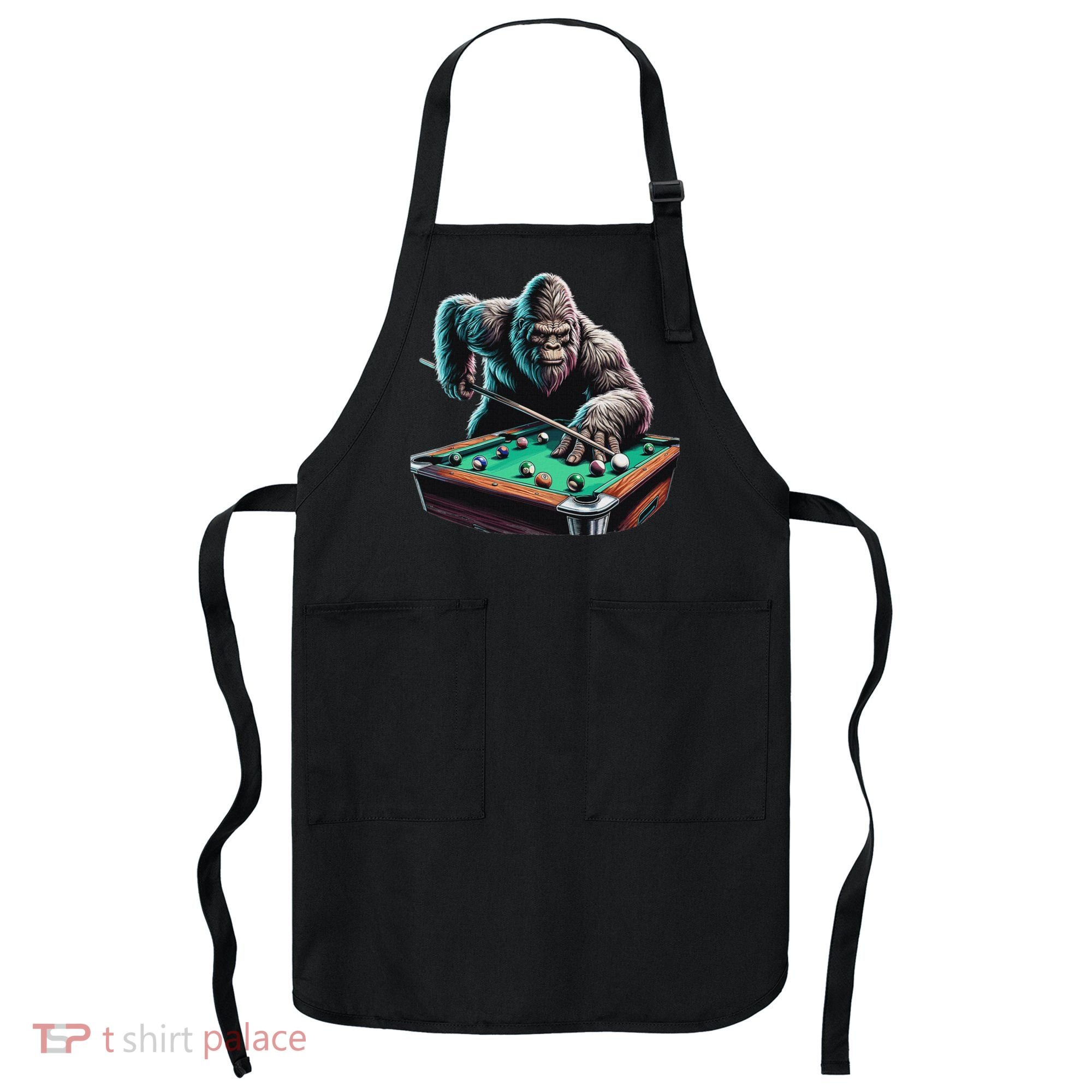 Funny Bigfoot Sasquatch Billiards Pool Player Apron