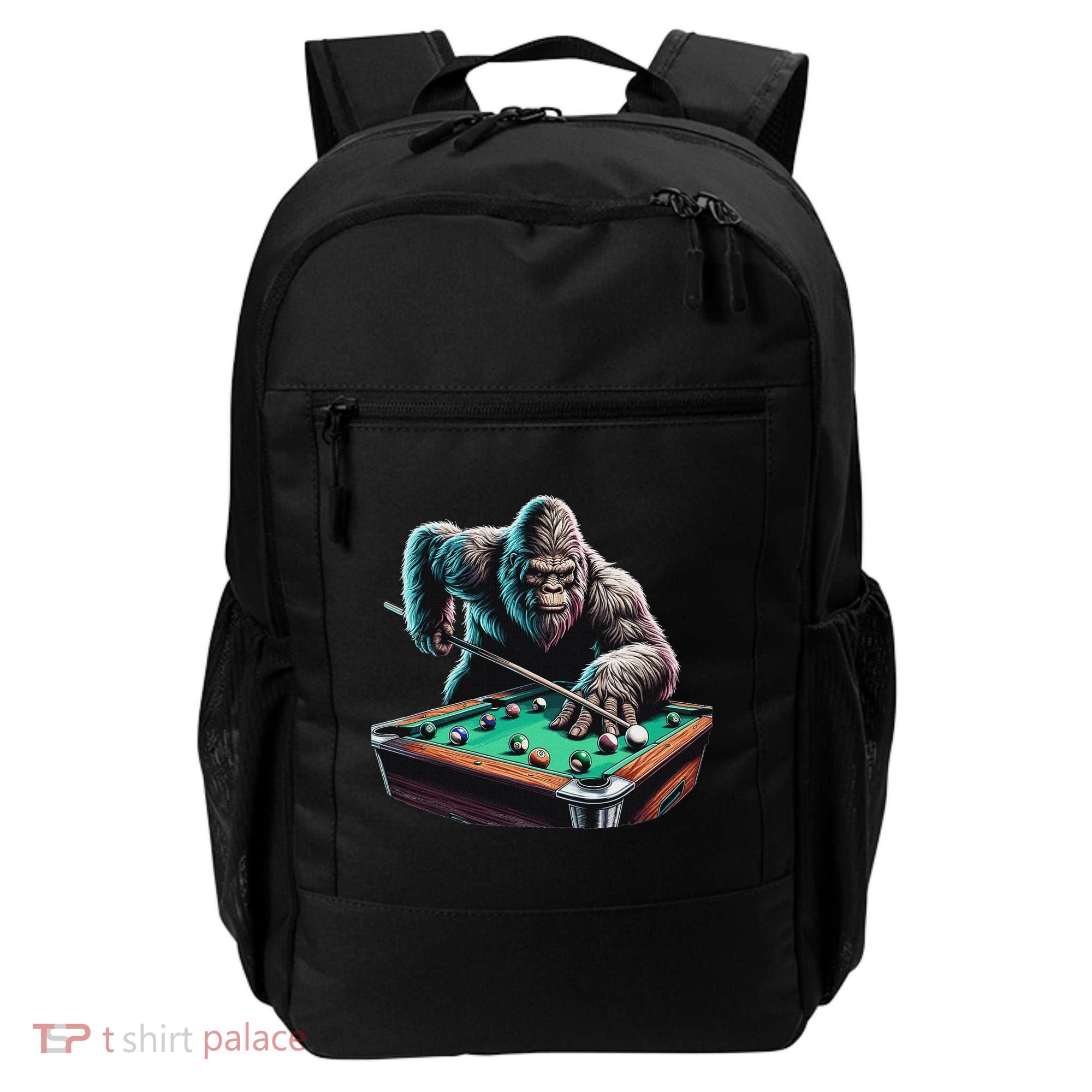 Funny Bigfoot Sasquatch Billiards Pool Player Backpack