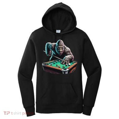 Funny Bigfoot Sasquatch Billiards Pool Player Women's Hoodie