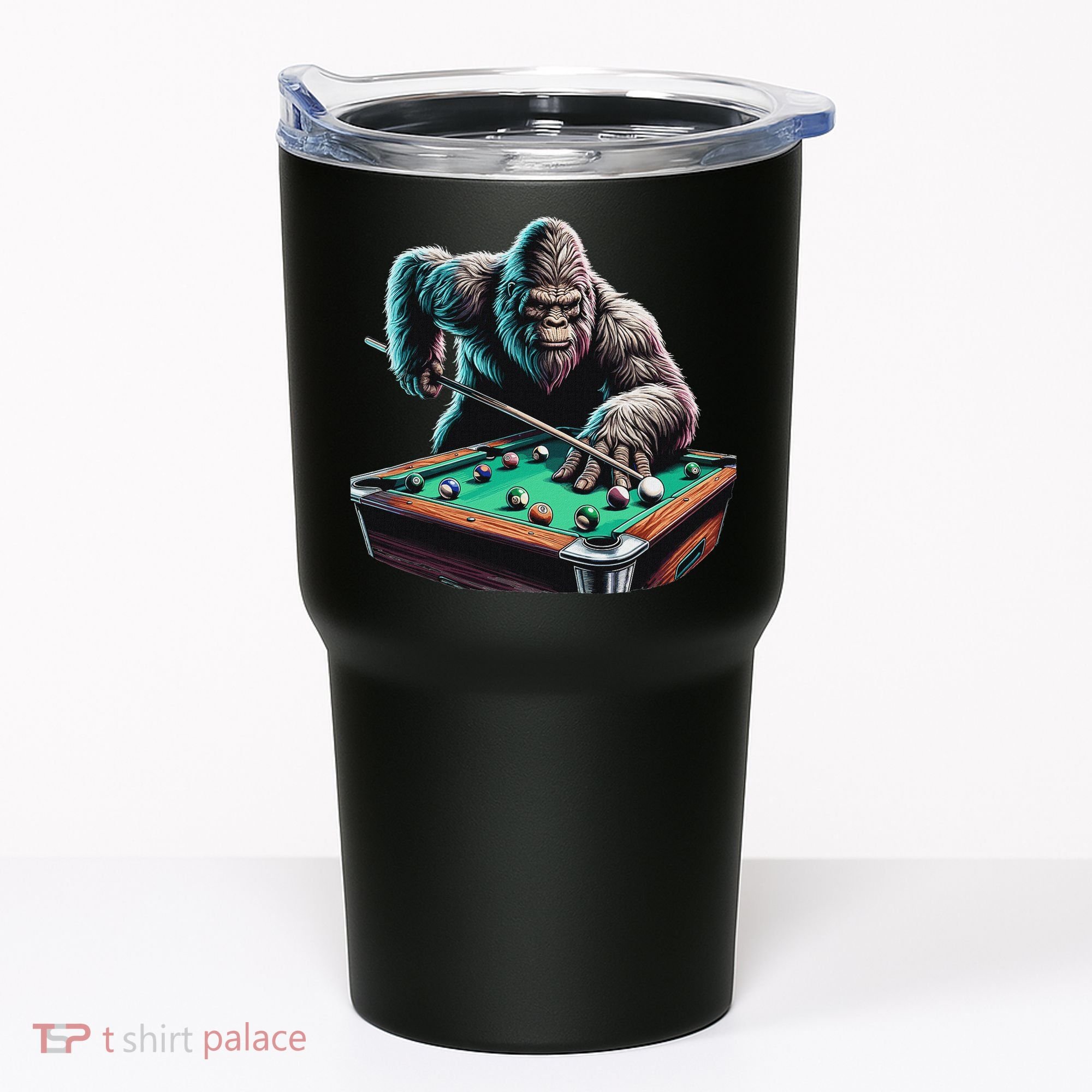 Funny Bigfoot Sasquatch Billiards Pool Player Tumbler