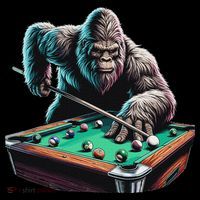 Funny Bigfoot Sasquatch Billiards Pool Player Ornament thumb 1