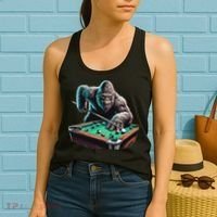 Funny Bigfoot Sasquatch Billiards Pool Player Women's Tank Top thumb 2