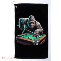 Funny Bigfoot Sasquatch Billiards Pool Player Golf Towel thumb 0
