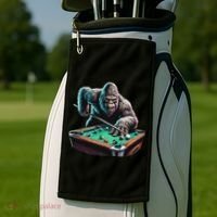 Funny Bigfoot Sasquatch Billiards Pool Player Golf Towel thumb 2