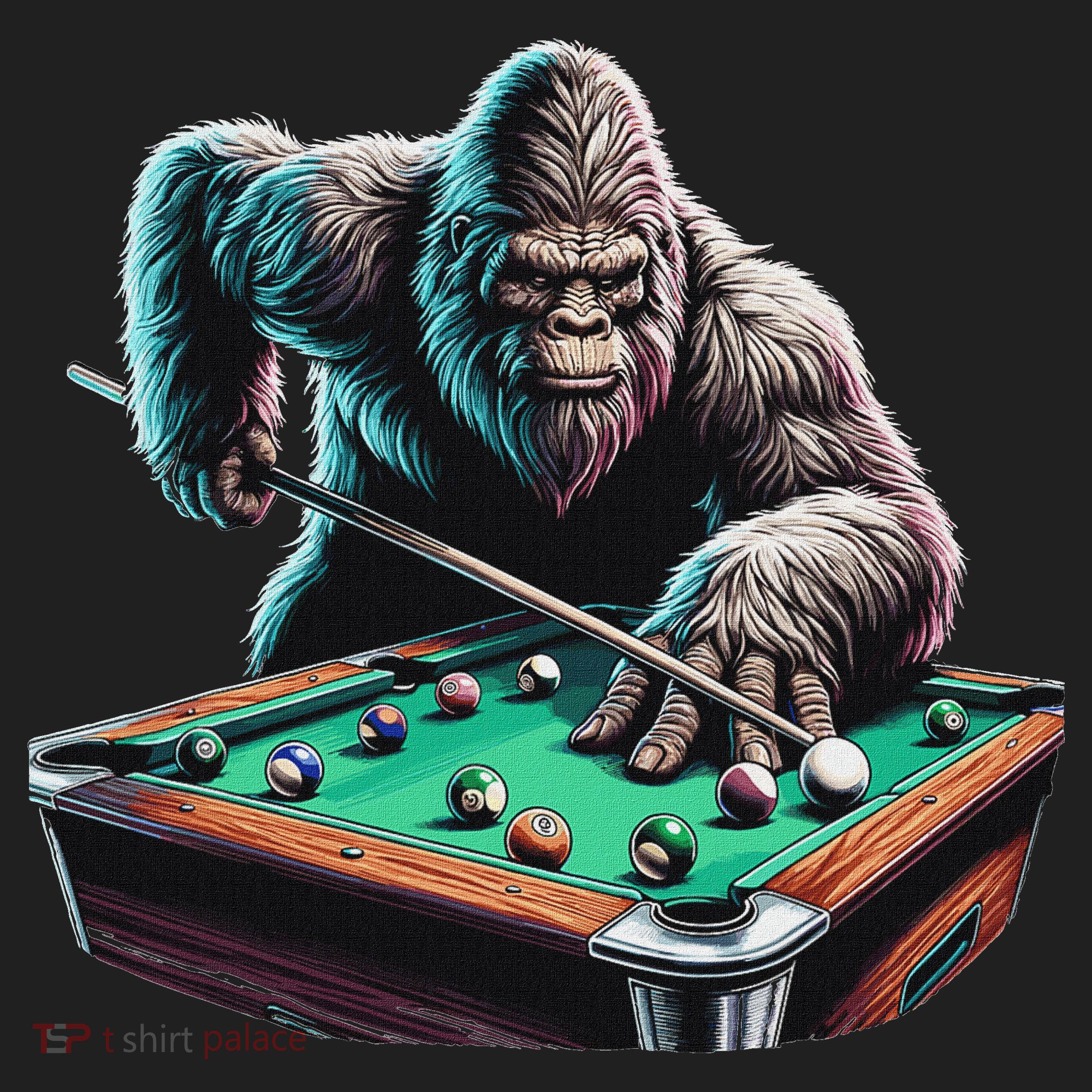 Funny Bigfoot Sasquatch Billiards Pool Player Golf Towel