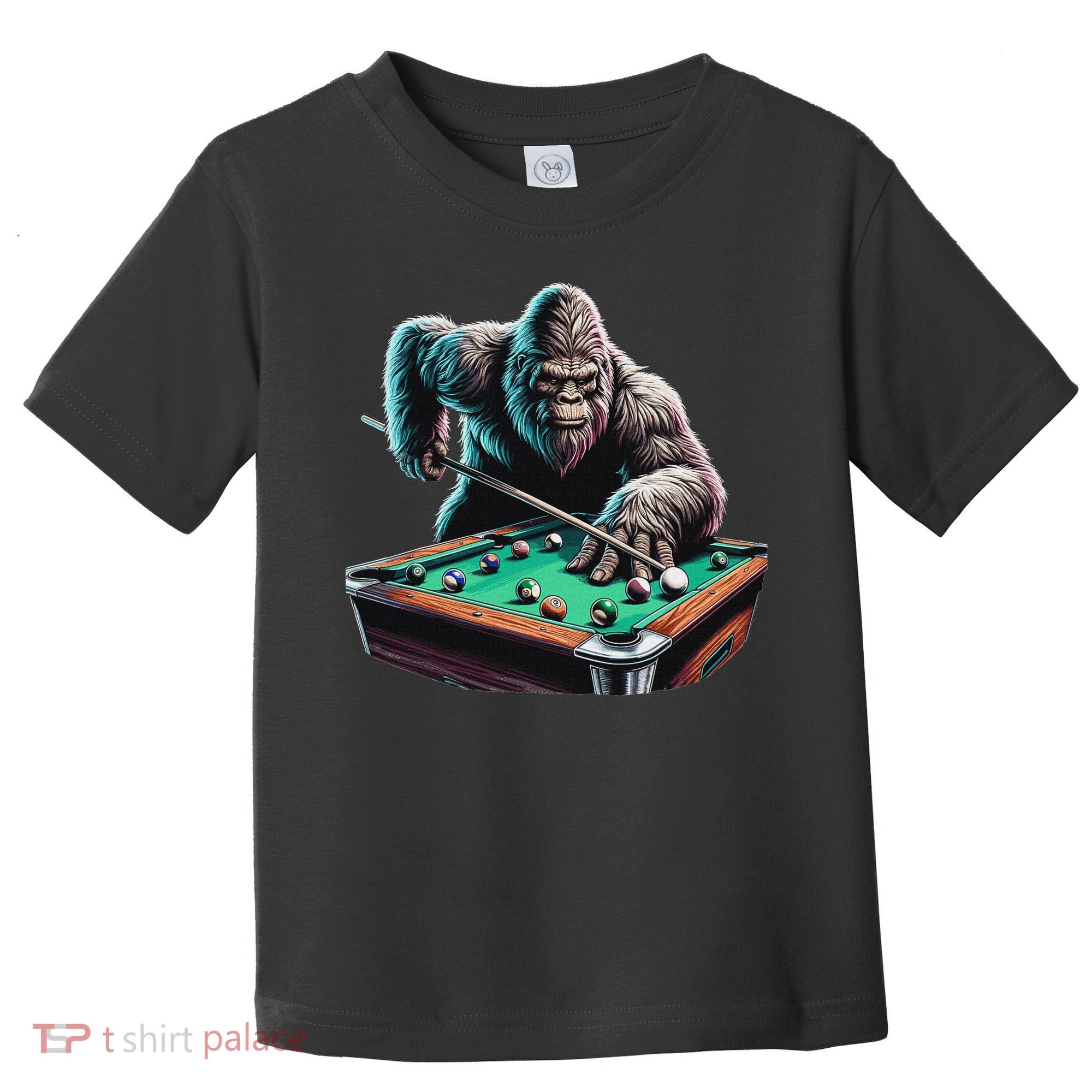 Funny Bigfoot Sasquatch Billiards Pool Player Toddler T-Shirt