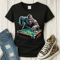 Funny Bigfoot Sasquatch Billiards Pool Player Women's T-Shirt thumb 3