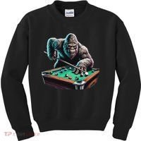 Funny Bigfoot Sasquatch Billiards Pool Player Kids Sweatshirt thumb 0