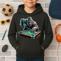 Funny Bigfoot Sasquatch Billiards Pool Player Kids Hoodie thumb 2