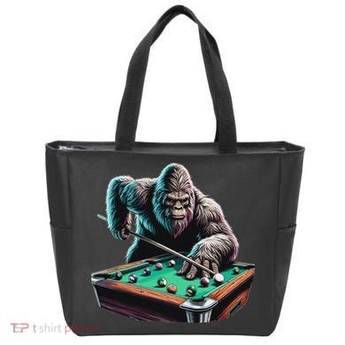 Funny Bigfoot Sasquatch Billiards Pool Player Tote Bag