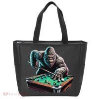 Funny Bigfoot Sasquatch Billiards Pool Player Tote Bag thumb 0