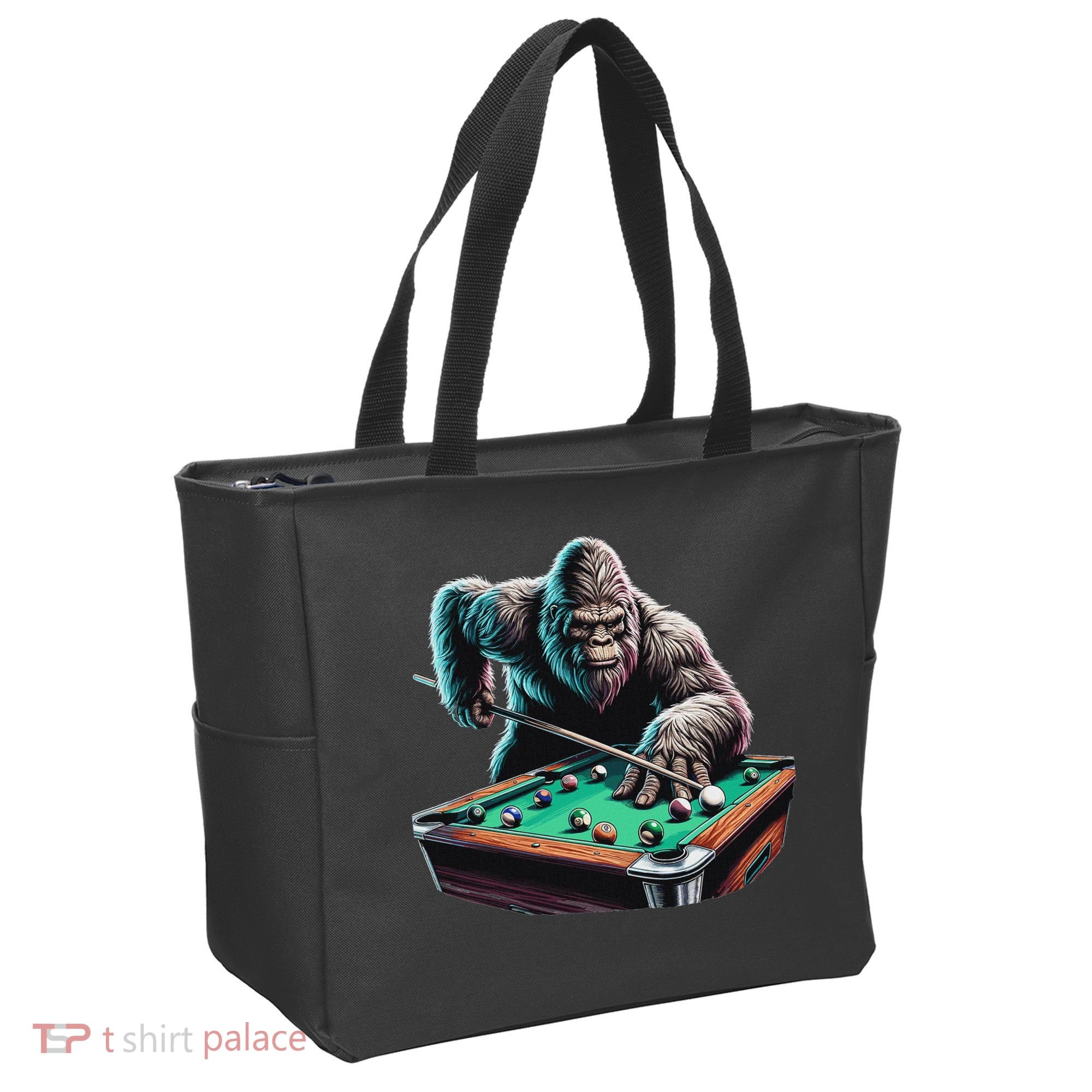 Funny Bigfoot Sasquatch Billiards Pool Player Tote Bag
