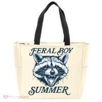 Feral Boy Summer Funny Raccoon Meme Trash Panda Raccoon Tote Bag thumb 0