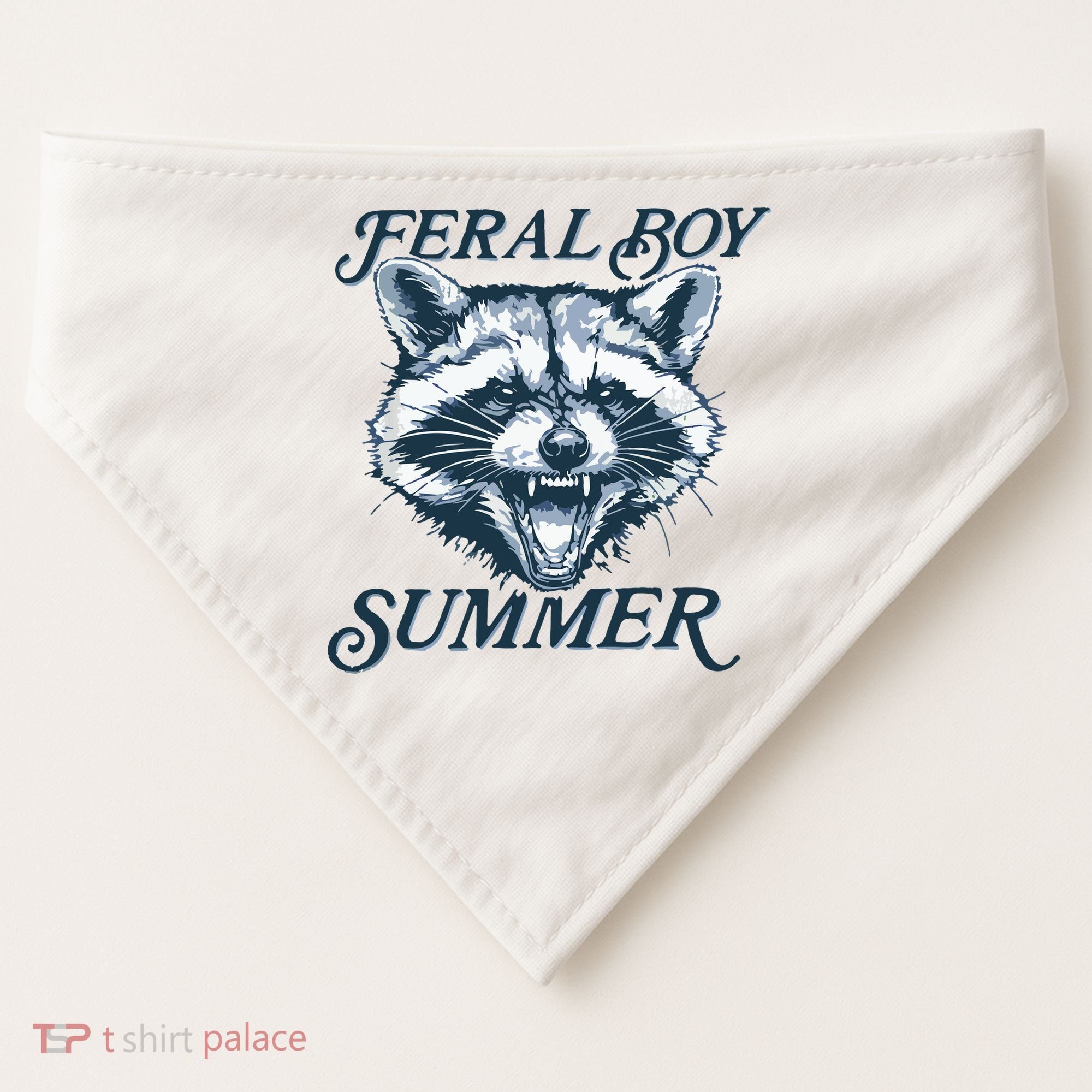 Feral Boy Summer Funny Raccoon Meme Trash Panda Raccoon USA-Made Doggie Bandana